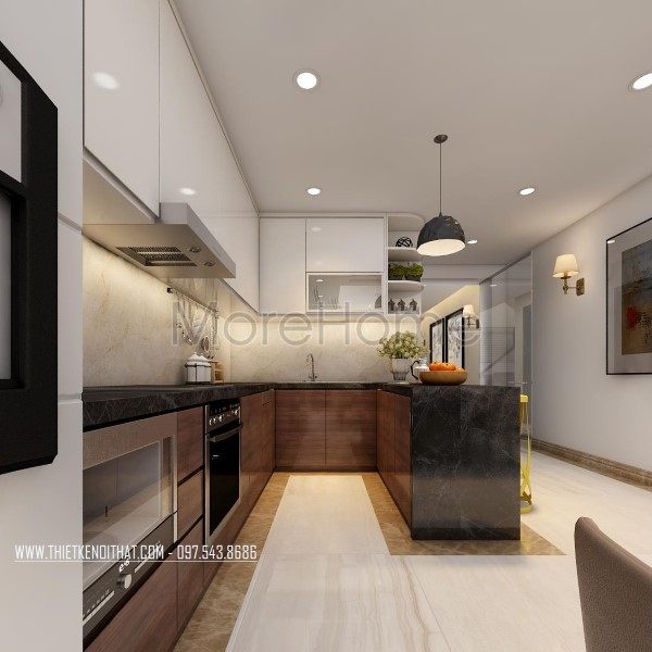 Thiết kế nội thất phòng bếp nhà phố Lò Đúc